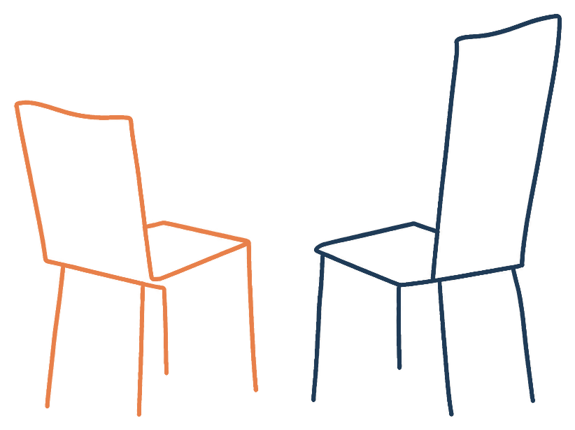 Logo Le Temps d'Être — deux chaises