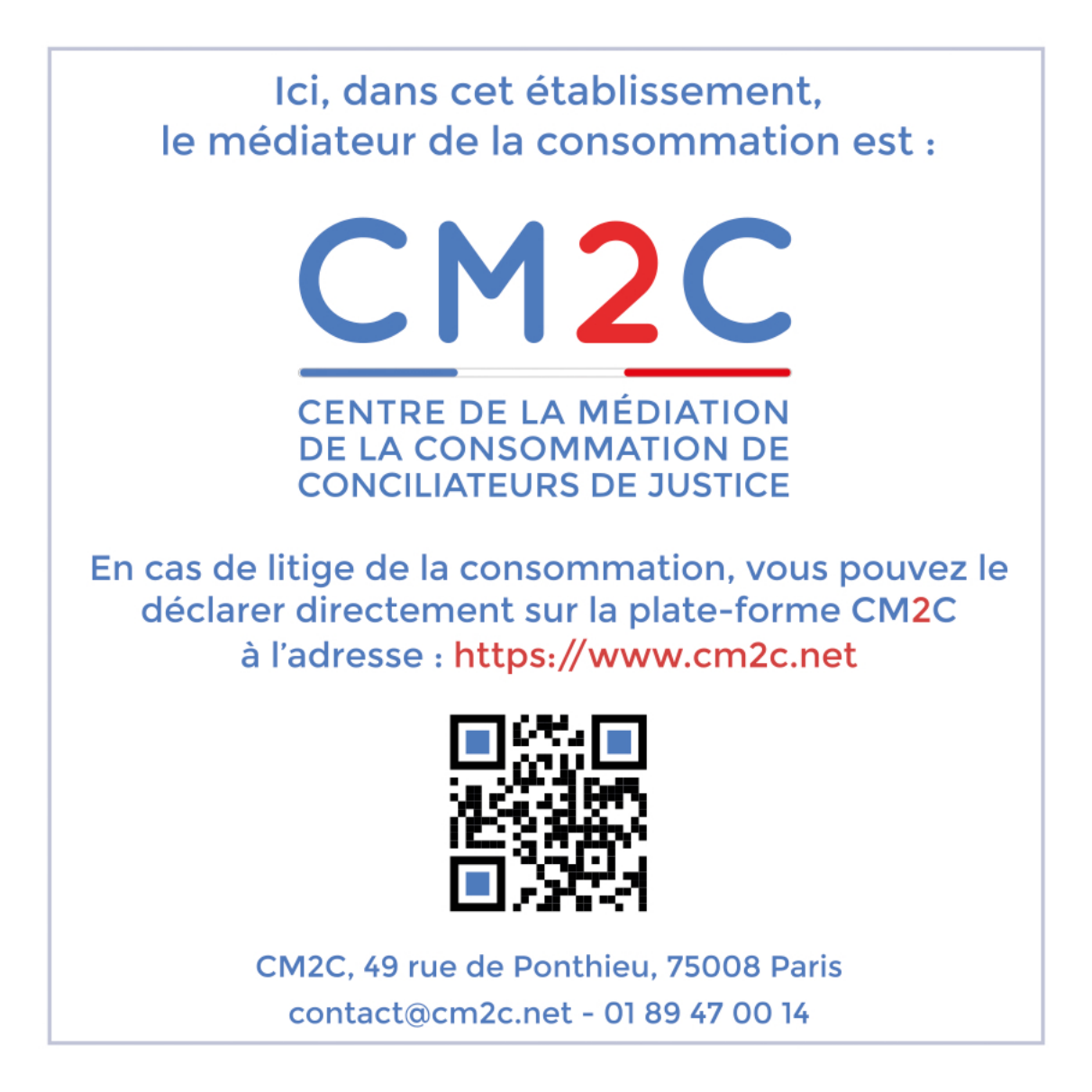 Médiateur de la consommation CM2C — cm2c.net